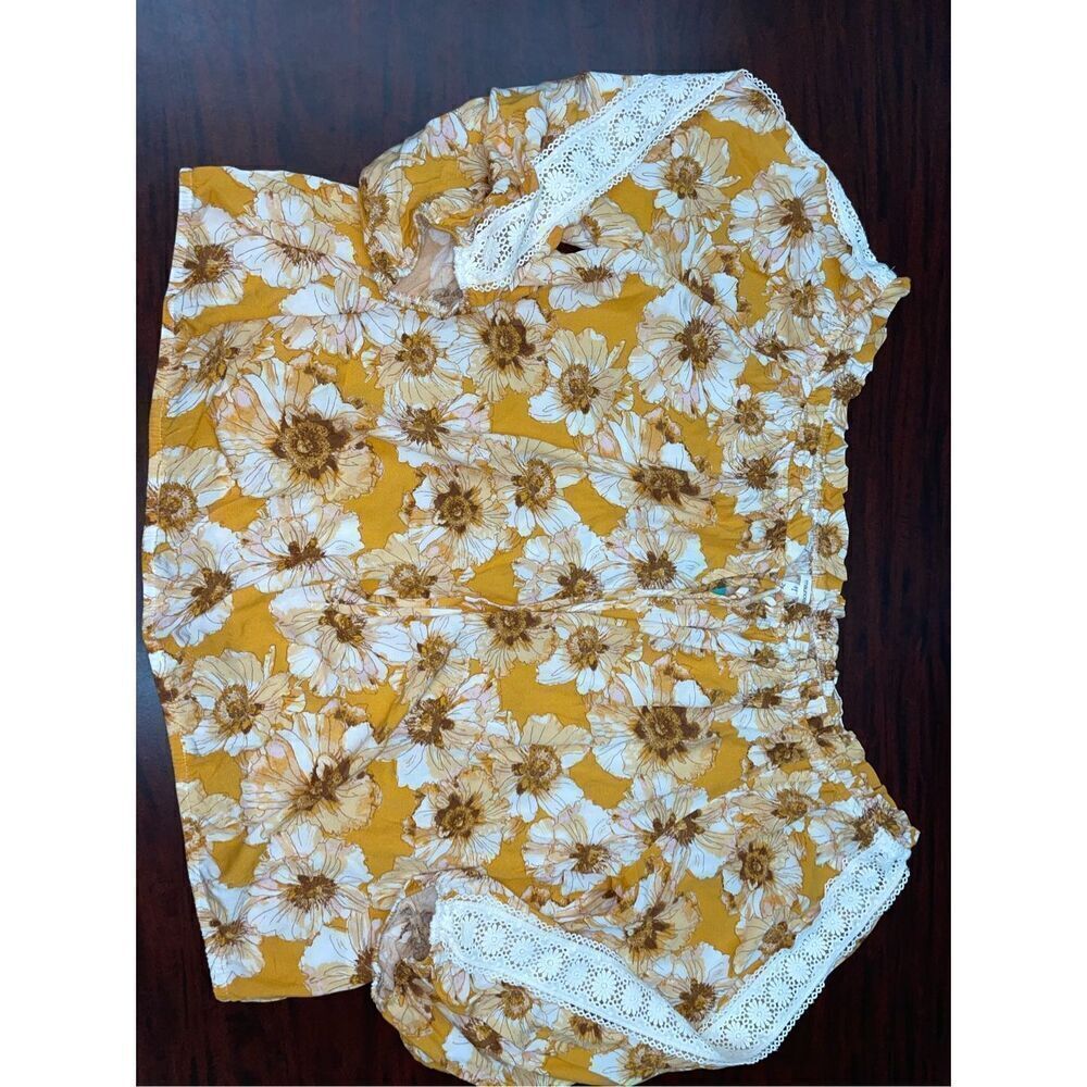 NWT Maurices Off The Shoulder Midsummer Gold Floral Blouse Size 2X